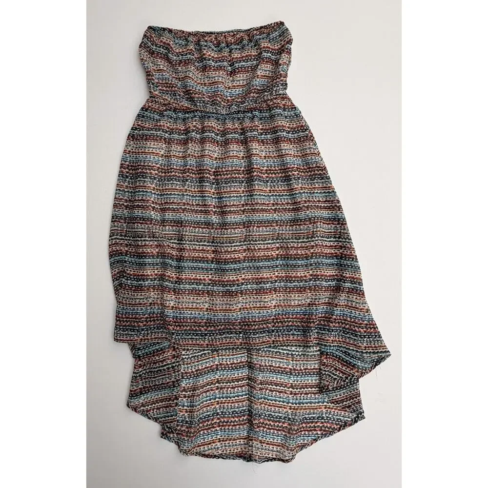 Bershka “With Love” Boho-inspired strapless high-low dress - Size M